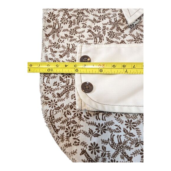 Vintage Ship'n Shore Dickie Collar & Wrist Cuffs Giraffes Flowers Brown & Cream - Picture 11 of 15